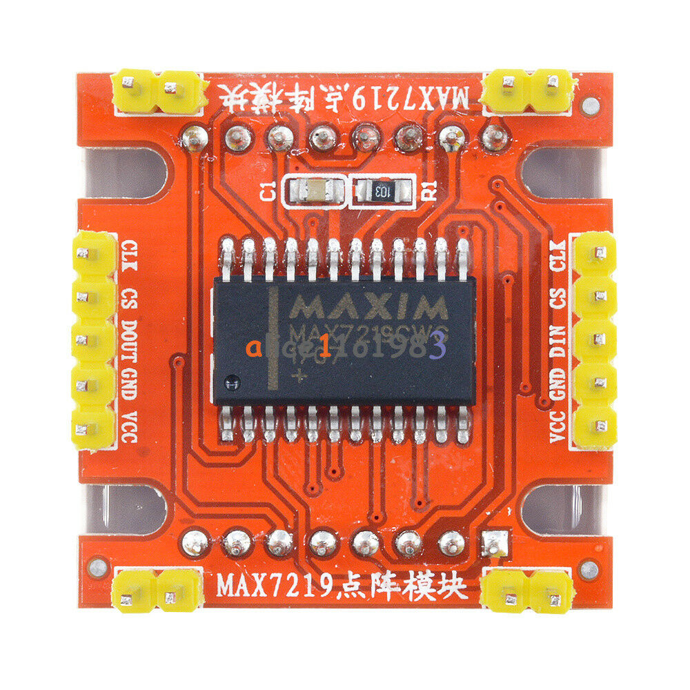 Red MAX7219 Dot Matrix Module Arduino Microcontroller Module