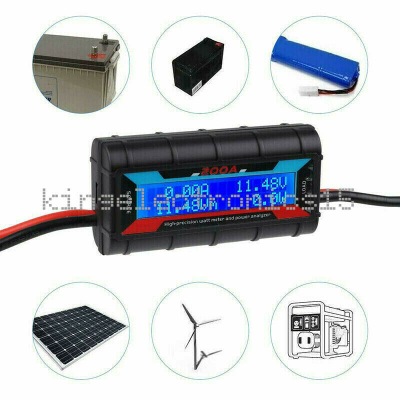 200A LCD High-precision Amp Watt Meter RC Battery Solar Power Analyser NEW