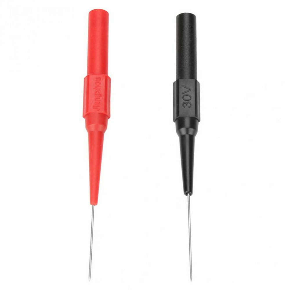 2X Multimeter Test Lead Extention Back Probes Sharp Needle Micro Pin For Banana