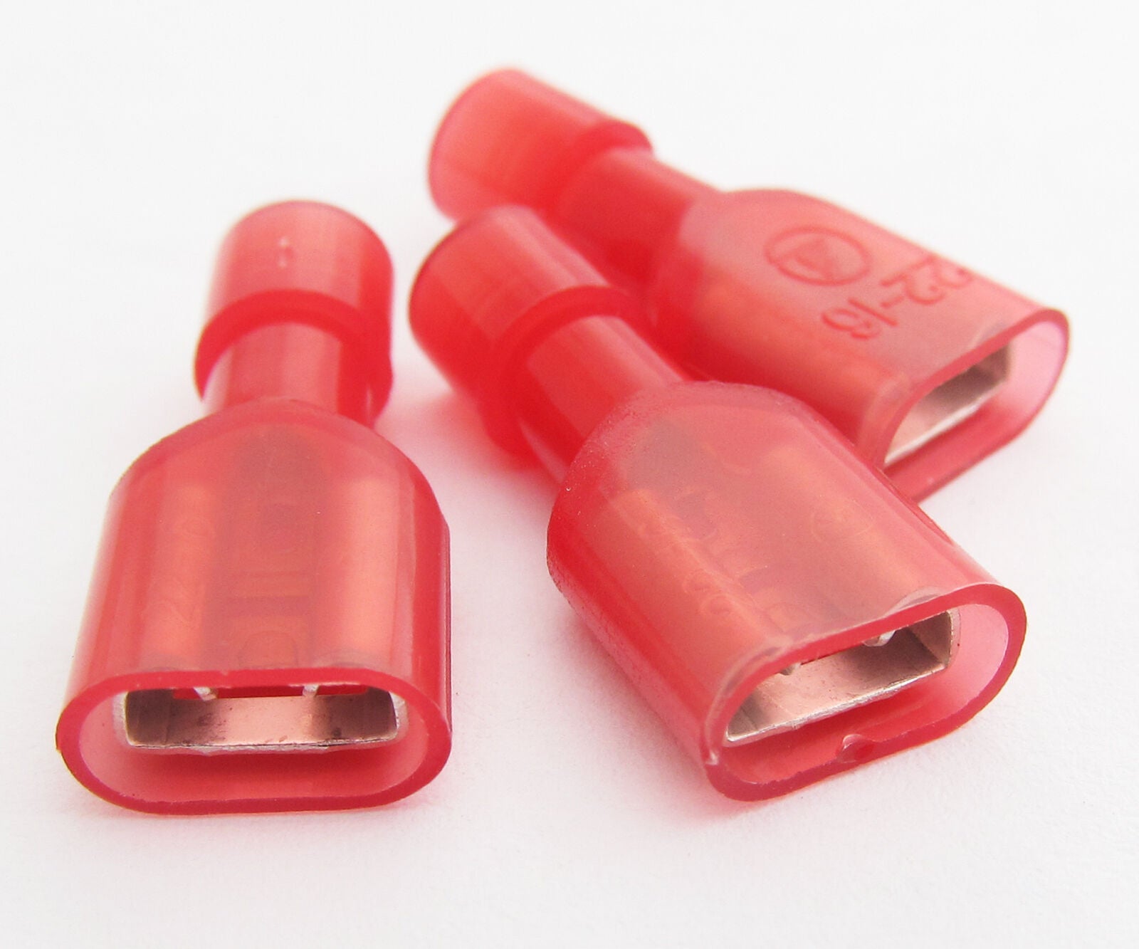 1pc Red Nylon Full Insulated Female Copper Terminals 16-22 Gauge W:6.6mm 10A new