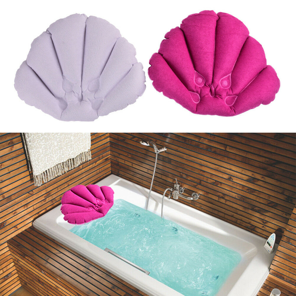 Bathroom Inflatable Bath Spa Pillow Head Back Neck Cushion Bathtub Relaxing^BDA
