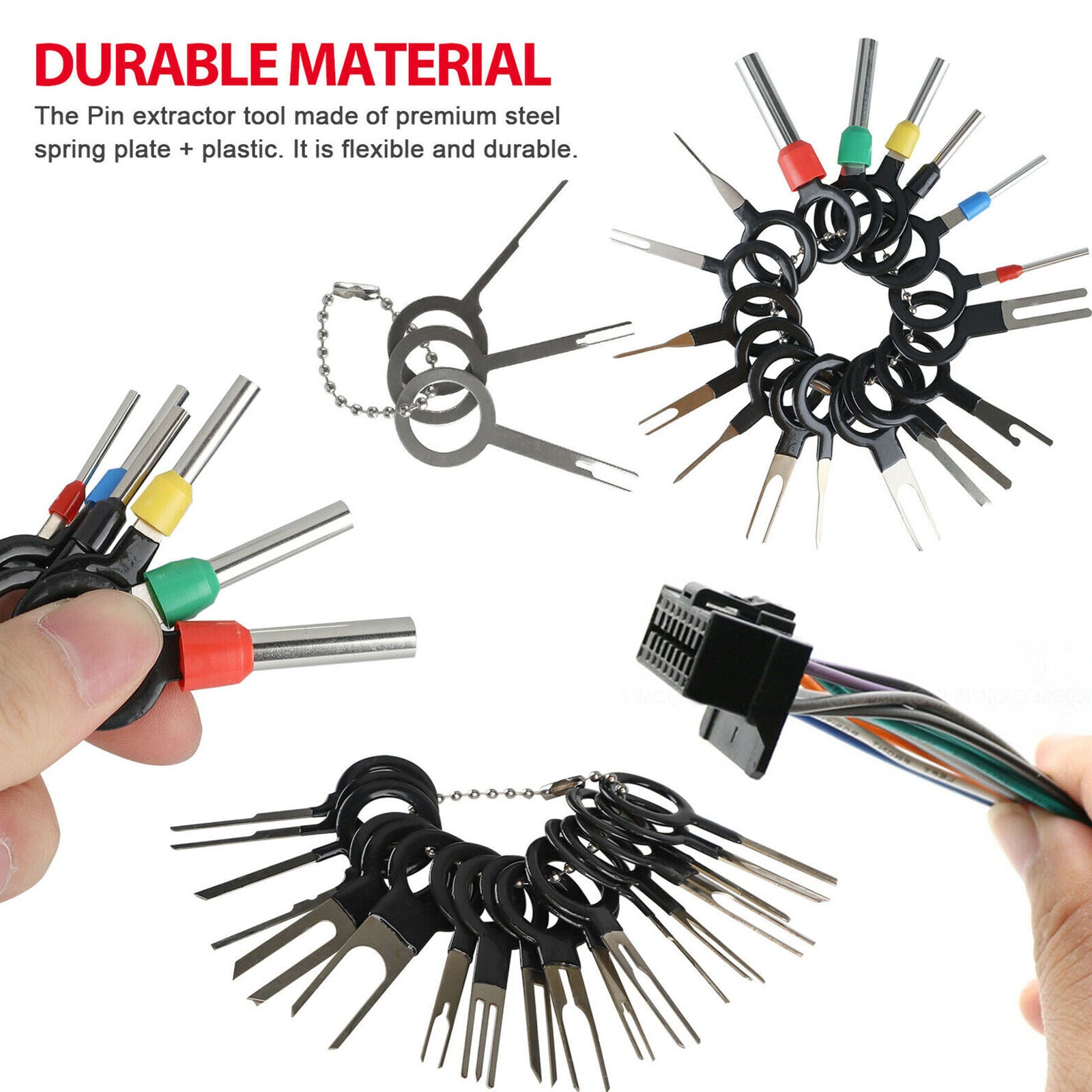 117pcs Car Terminal Removal Tool Kit Wire Connector Extractor Puller Release Pin