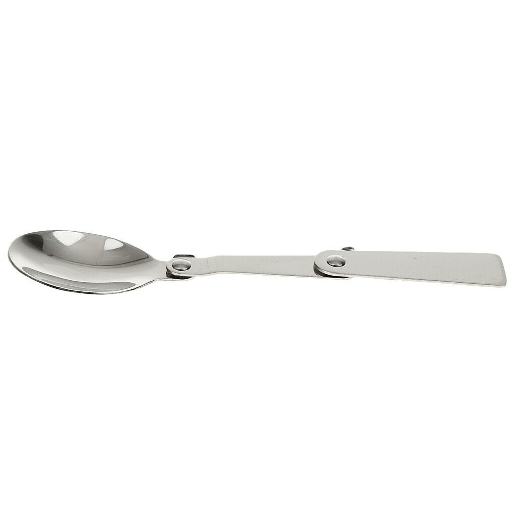 Stainless Steel Outdoor Foldable Spoon Tableware for Cookout Picnic 16cm