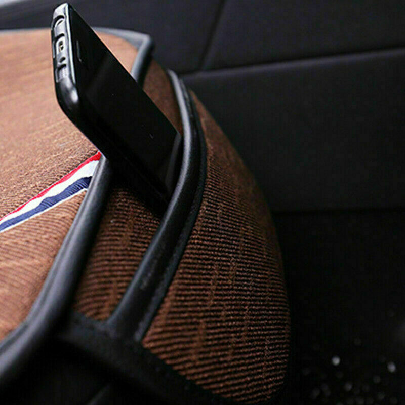 3PCS Full Set Cotton & Linen Car Interior Seat Cover Front Rear Seat Cushion Pad