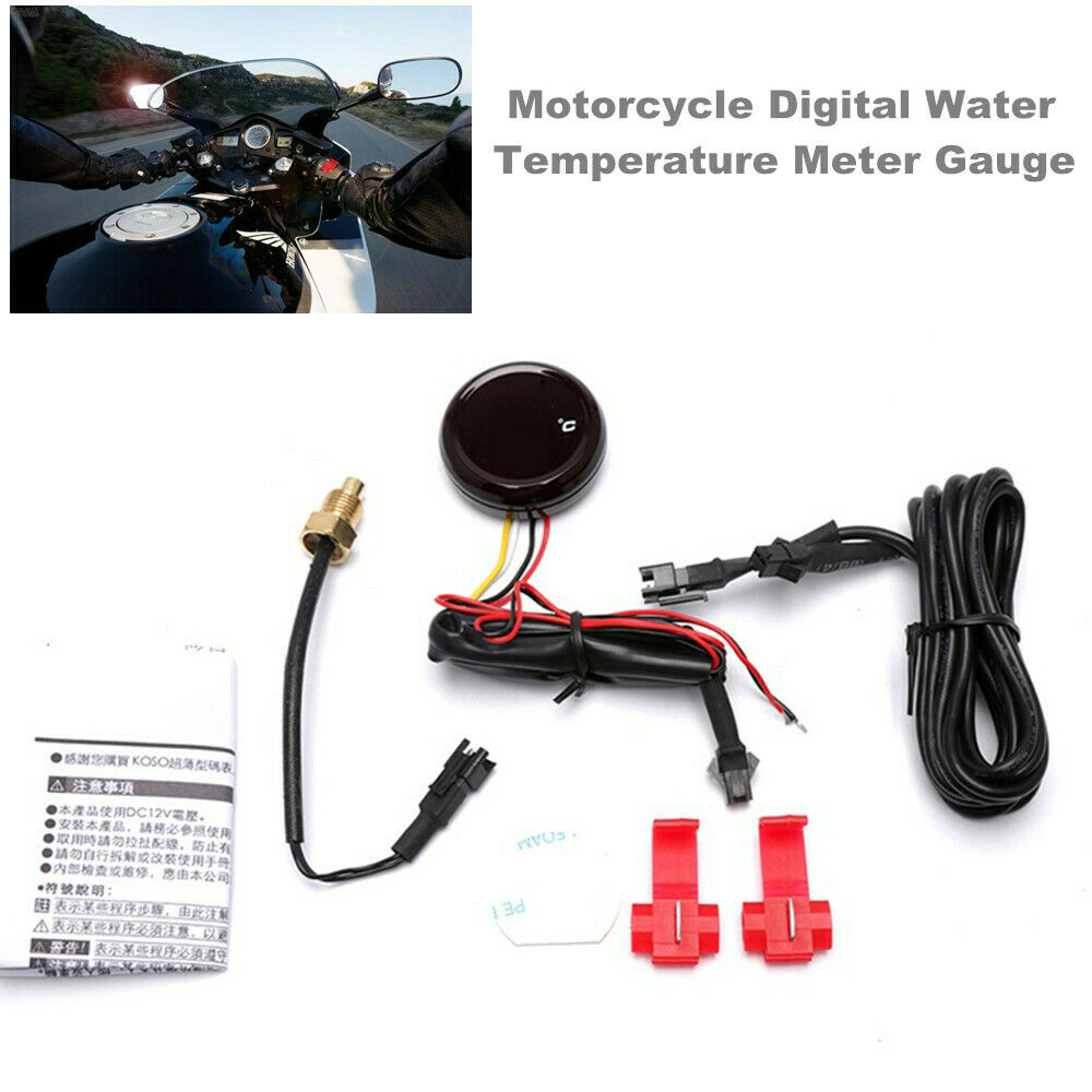 DC 12V Motorcycle Bike Digital Thermometer Water Temperature Meter Gauge 0~120â„ƒ