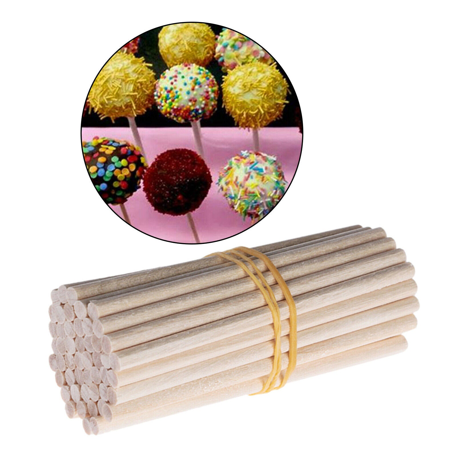 100Pieces Wood Craft Sticks Woodcraft Dowels Poles DIY Projects Woodworking