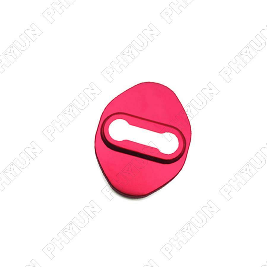 For Hyundai Door Lock Striker Cover Red Stainless Steel Door Lock Protector Trim