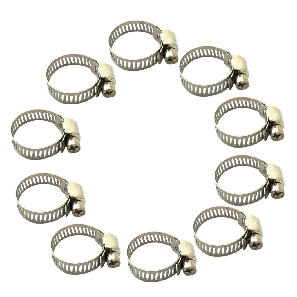 10Pc 16-25mm Adjust Butterfly Steel Jubilee Fuel Hose Clamps Clip Tube Clamp