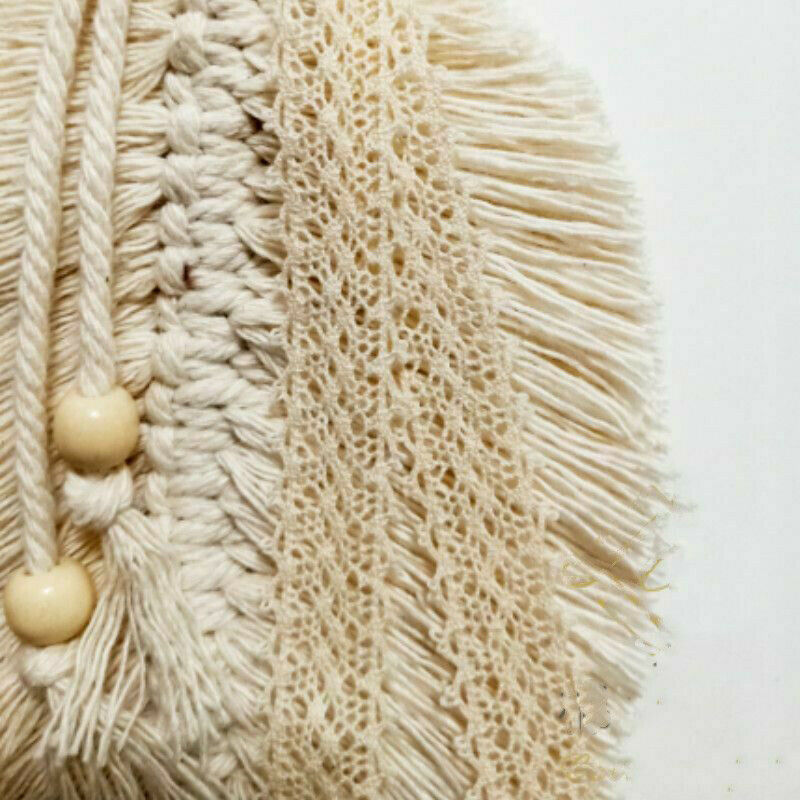 Macrame Home Feathered Charm Wall Hanging Boho Decor Hand-woven Tapest.l8