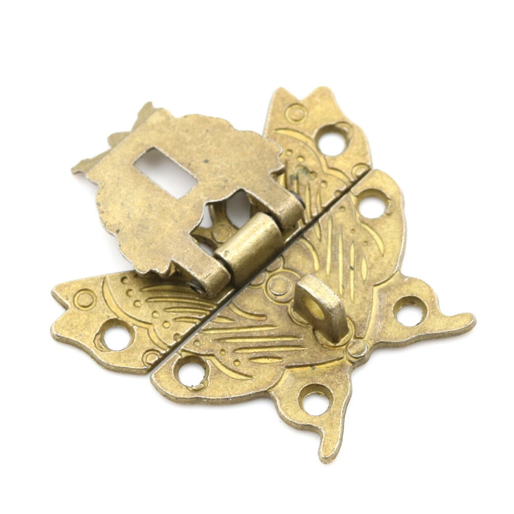 Retro Chic Butterfly Latch Catch Jewelry Wooden Box Lock Hasp Pad Chest Lock  Lt