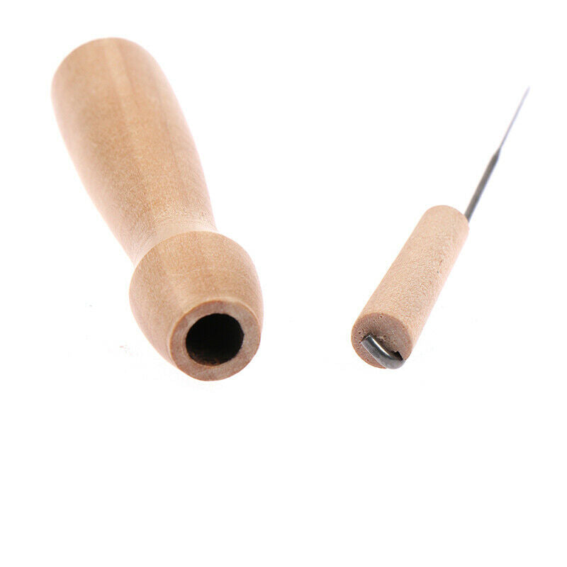 Wooden Handle Holder with Felting Needles DIY Craft Sewing Needlework Felt H Rf