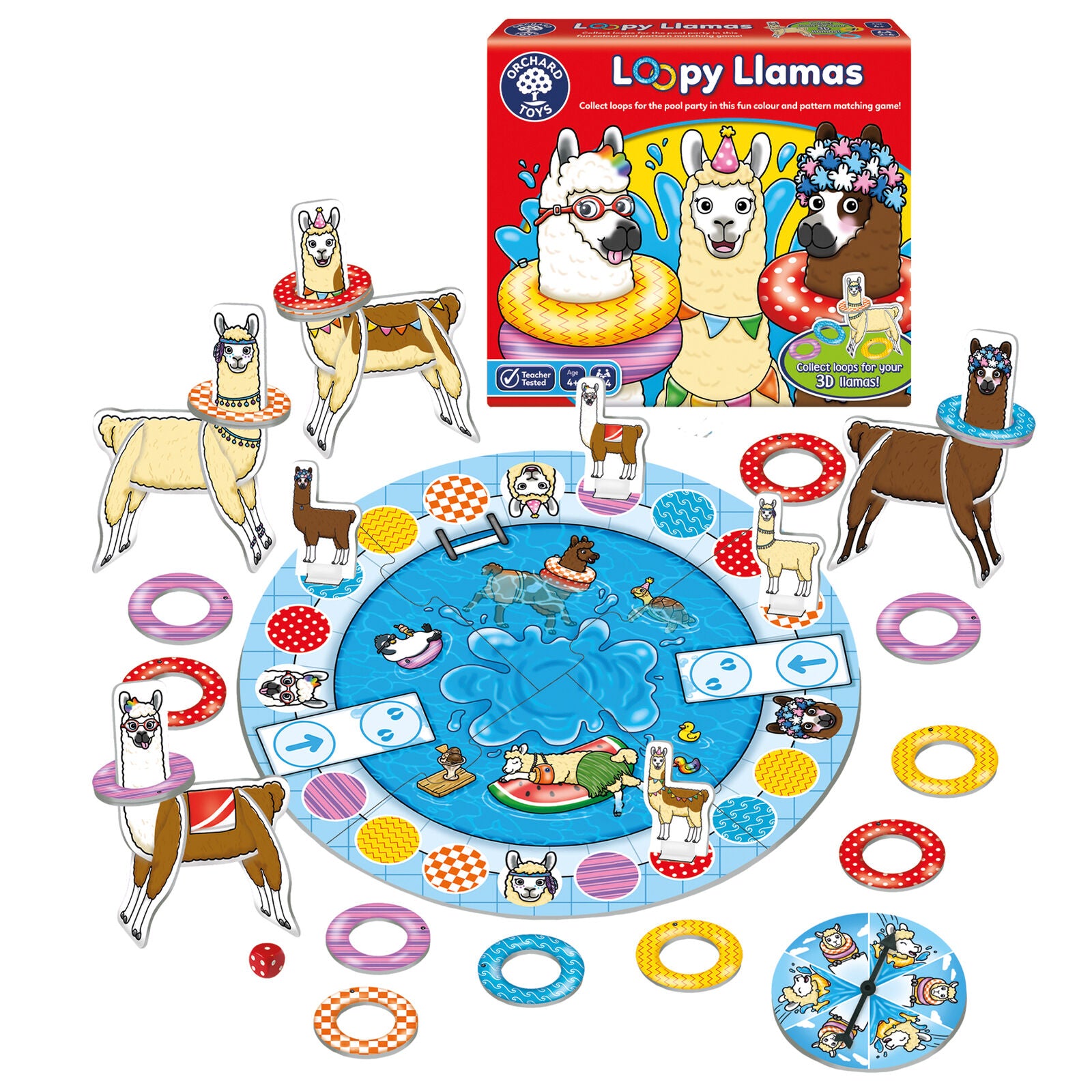 Orchard Toys 099 Loopy Llamas Colour Match Board Game Family Children Age 4+