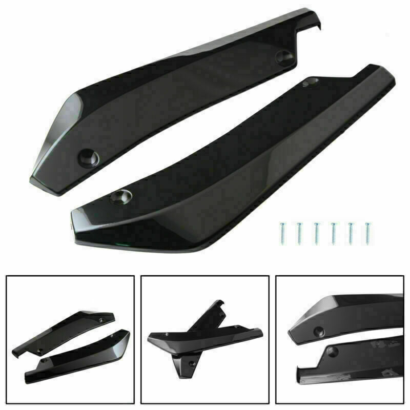 2x Car Auto Rear Bumper Lip Diffuser Splitter Canard Protector Top Gloss BLK CN