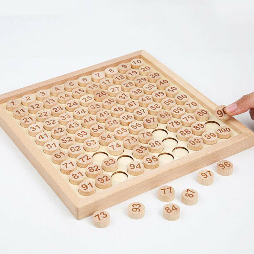 Wooden Hundred Board Game 1 To 100 Numbers   Kids Math Learning