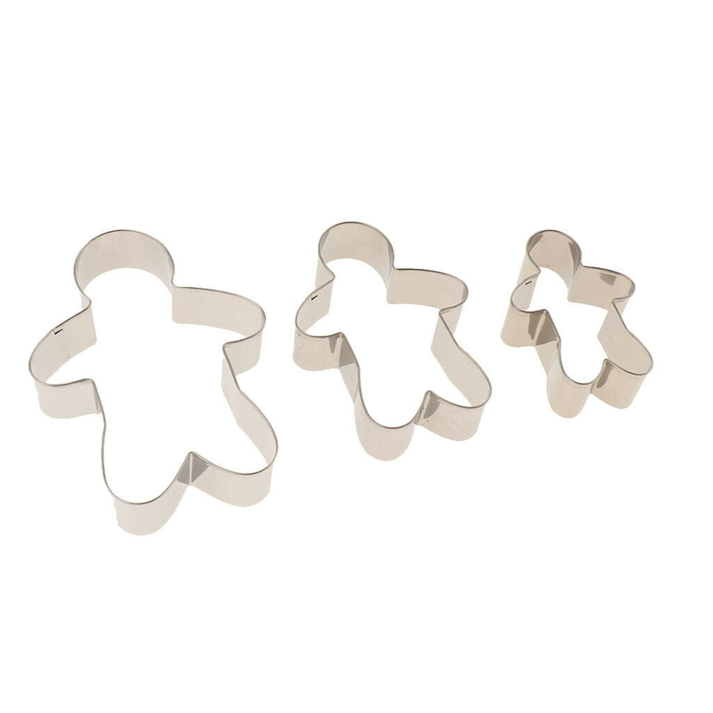 3Pcs Cookie Cutters Mould Cookie Pastry Fruit Cutters Stainless Steel Boy