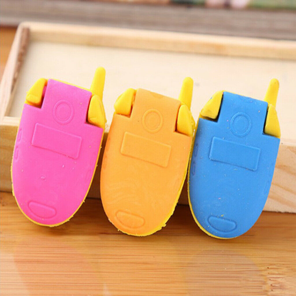 5pcs/Pack Creative Cartoon Mobile Phone Shaped Pencil Rubber Erasers Gift