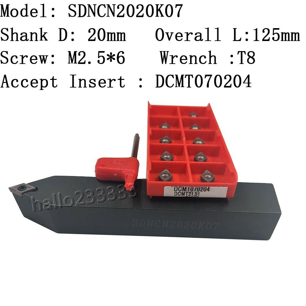 SDNCN2020K07 Lathe External Turning Tool Holder+DCMT070204 BP1125 Turning insert