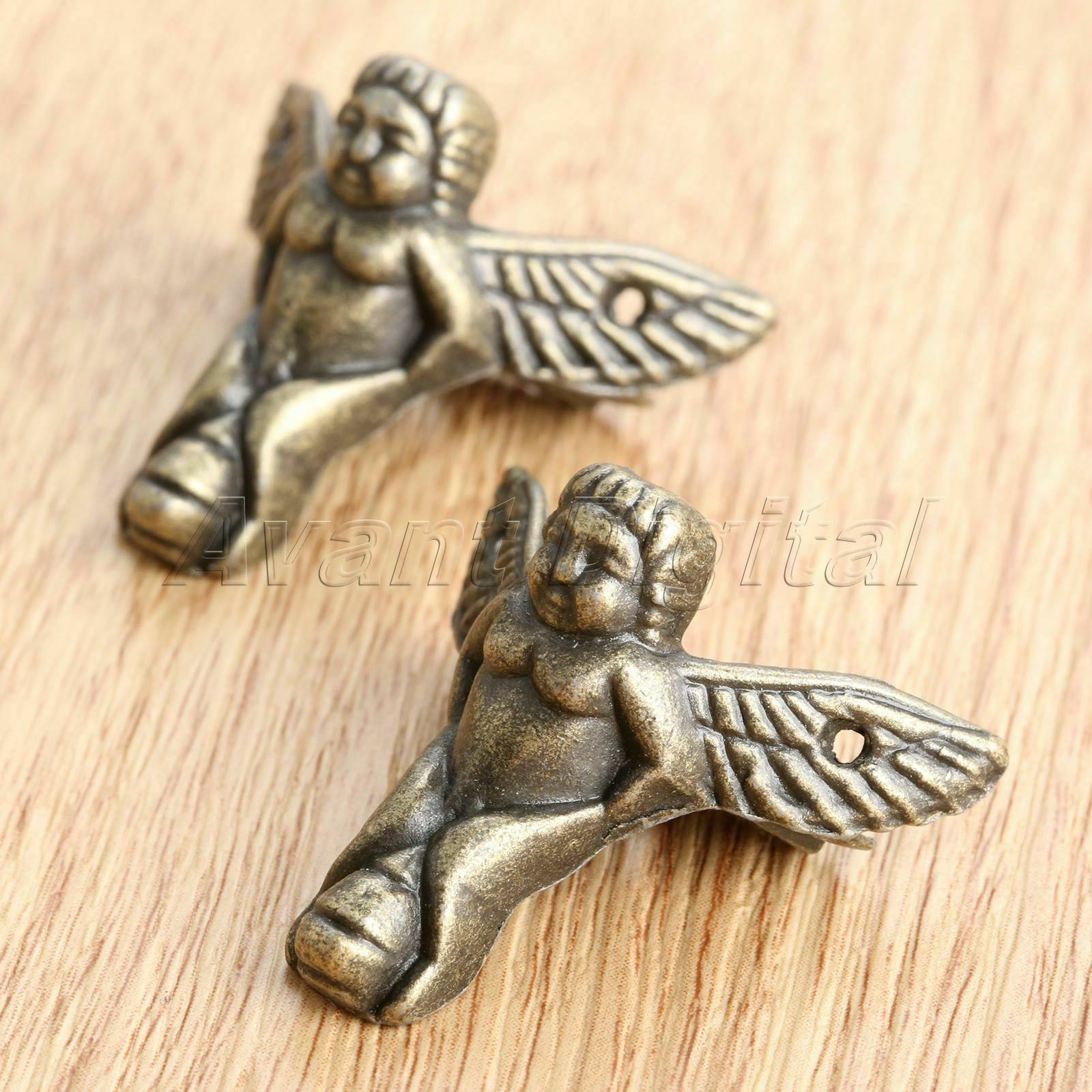 Retro Jewelry Gift Box Chest Table Feet Leg Corner Protectors Angel Style 4pcs