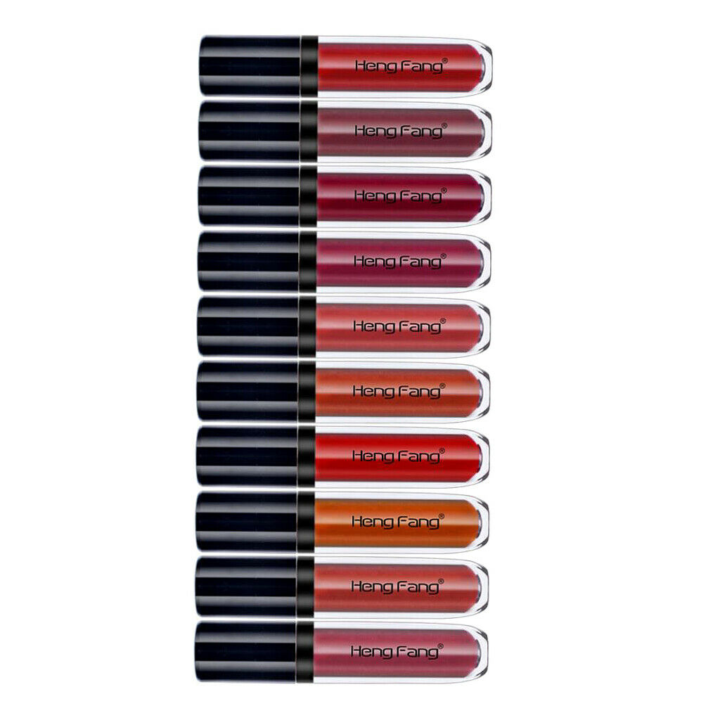 10 Pieces Matte Velvet Liquid Lipstick Waterproof Natural Gloss Lip Full Set