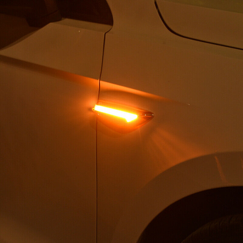 2PCS 46 LED Side Turn Signal Lamp Fender Light Night Bright Amber for Car SUV