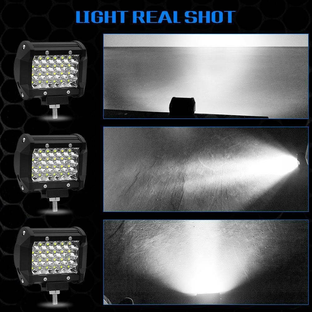 200W 4Inch LED Combo Work Light Spotlight OffRoad Driving Fog Lamp Truck Boat-US