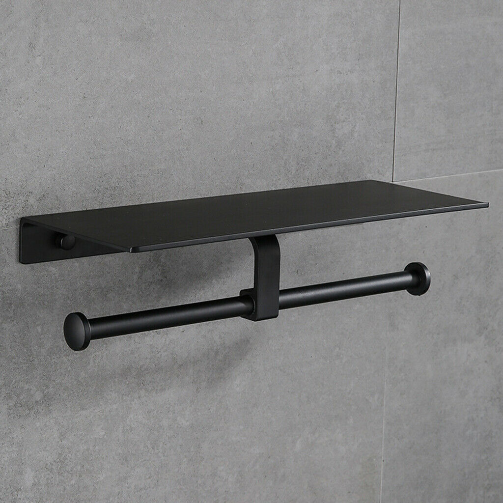 Dual Toilet Paper Holder Washroom Double Roll Toilet Tissue Dispenser Rack
