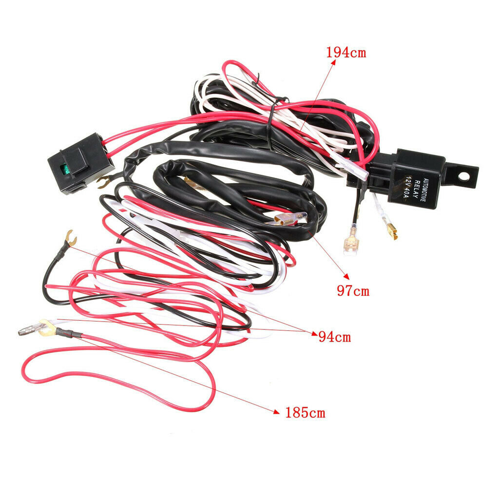 Replacement Fog Lamp Wiring Harness On/Off Switch With Relay Fuse 5P Pin 40A New