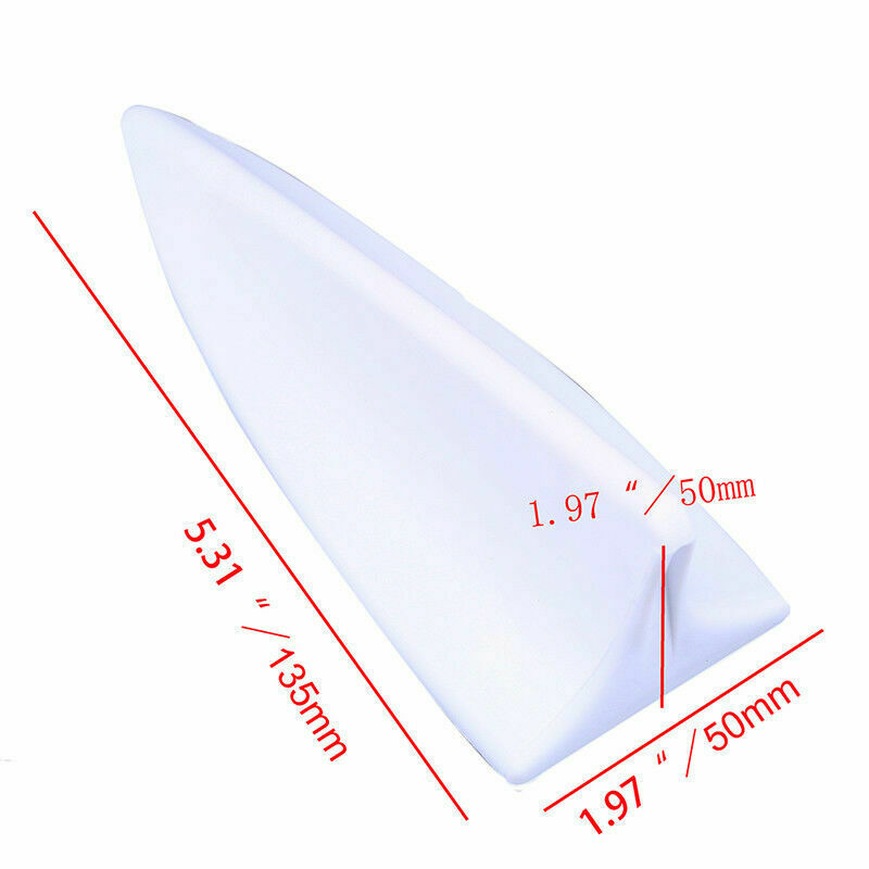 White Car Decorative Dummy Roof Shark Fin ABS Antenna Aerial Spoiler Universal