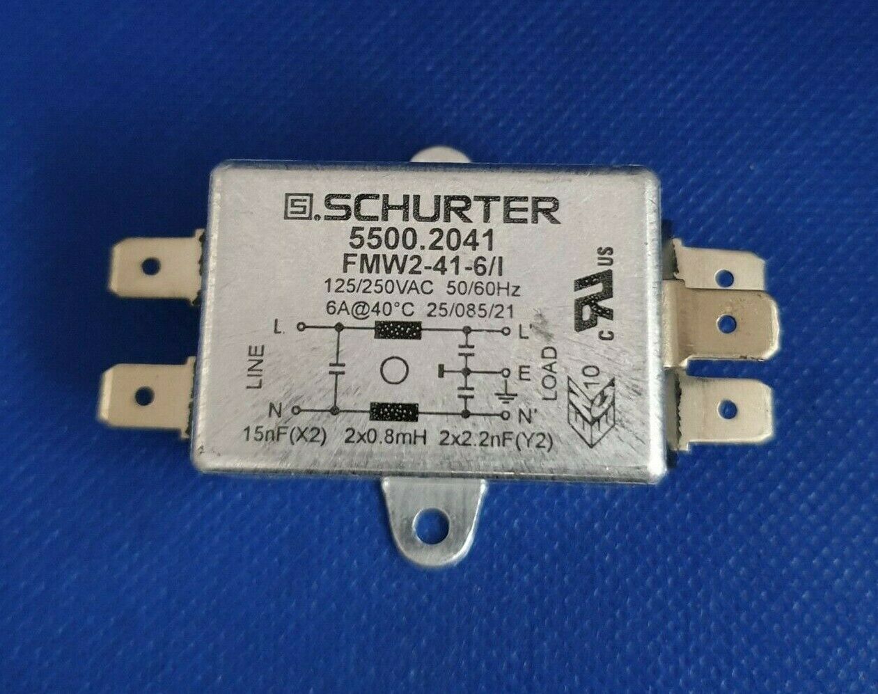 1x NEW SCHURTER Switzerland FMW2-41-6/I EMC Supression 250VAC 6 AMP Line Filter!