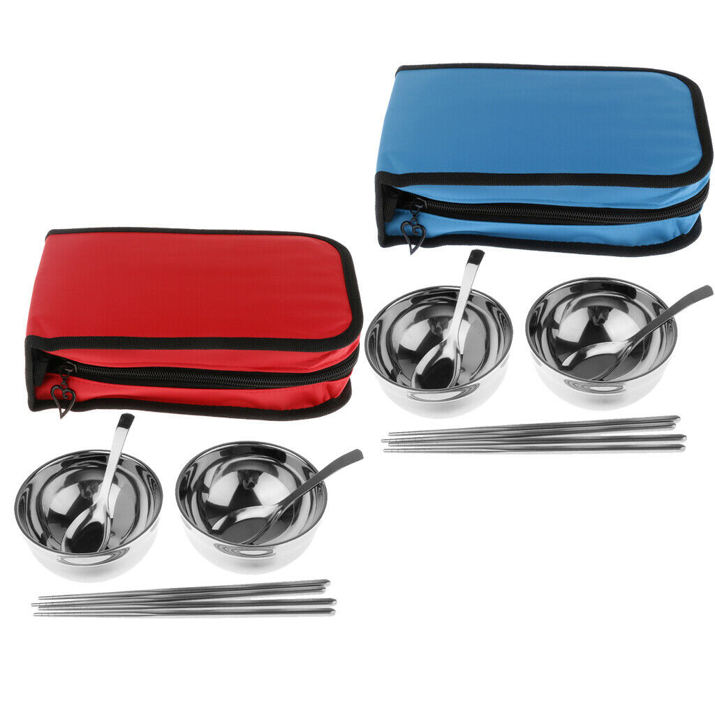 Camping   Cutlery   Set   Red  ( flat - bottomed   spoon )  two - piece   set