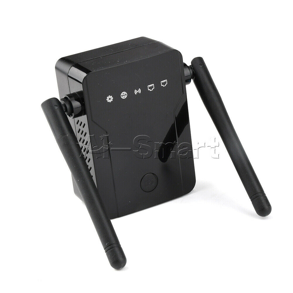 Wireless Wifi Repeater Smart Router Dual Antenna 300M AC110-240V 2.4Ghz NEW