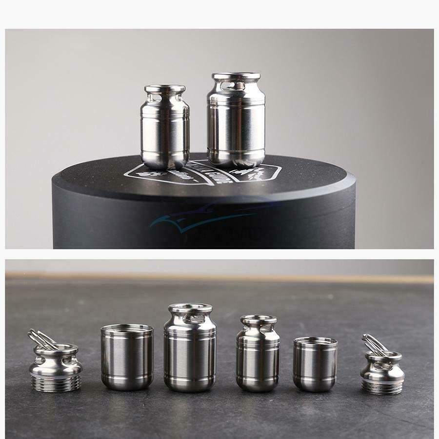 1 Piece Titanium Alloy Waterproof Pill Seal Case For Camping Survival Positions