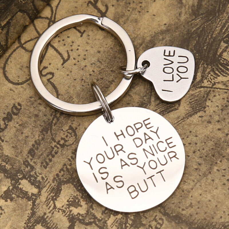 Engraved Pendants I Love You Key Chain Key Ring Jewelry Valentines day gi.l8