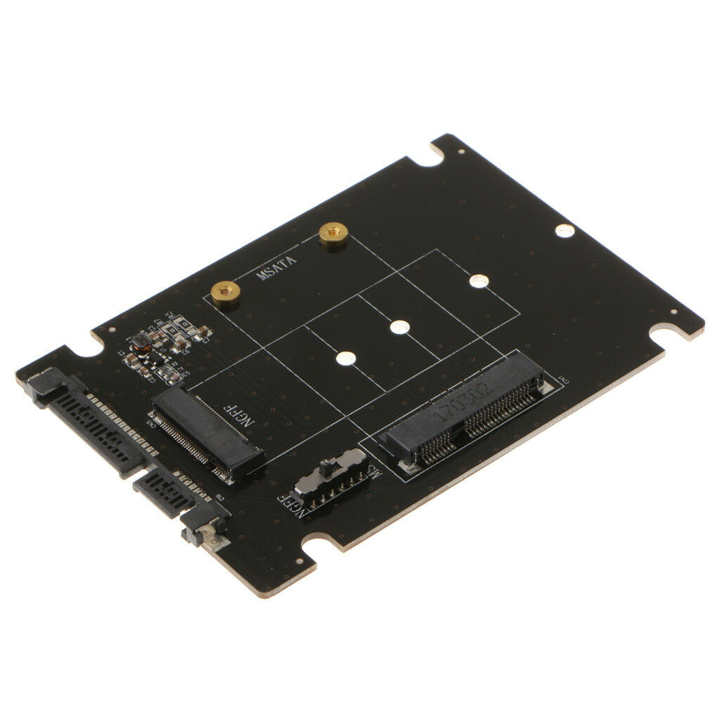 mSATA/M.2 2242/2260/2280(NGFF)to SATA III Convertor Adapter Card SSD Black