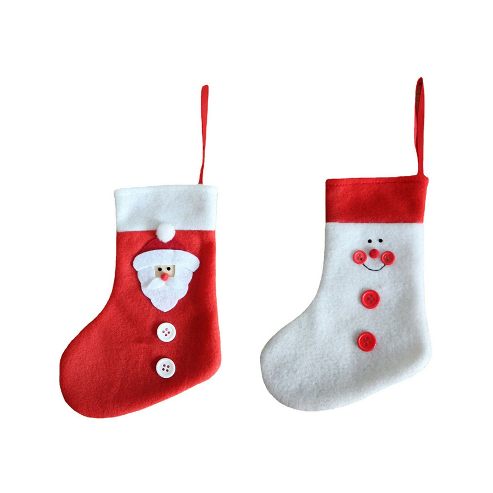 4Pcs Felt Christmas Stockings Seasonal Hanging Decoration Candy Gift Bag