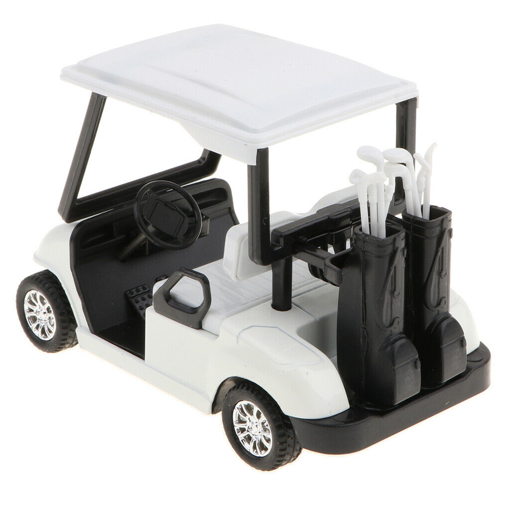 3pcs/set Alloy Pull Back Golf Cart Assorted Colors (Red, Blue and White)