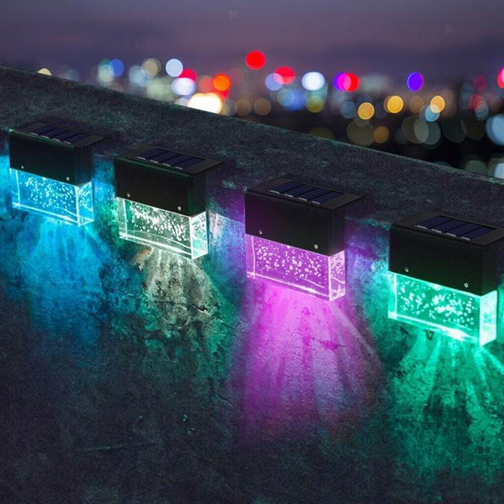 Solar Step Lights Outdoor Solar Powered Fence Lights Deck Lights Outside Night