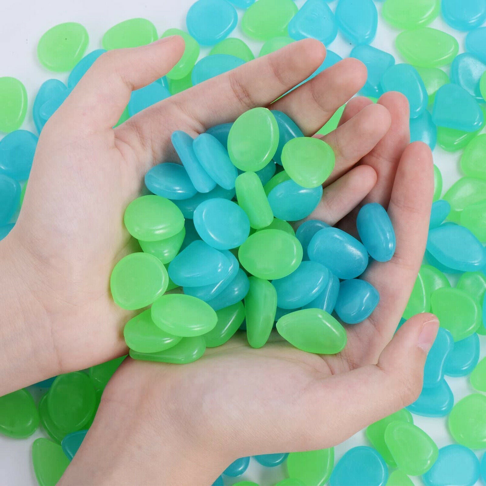 Glow in the Dark Pebbles Stone For Home Garden Walkway Fish Tank Aquariums