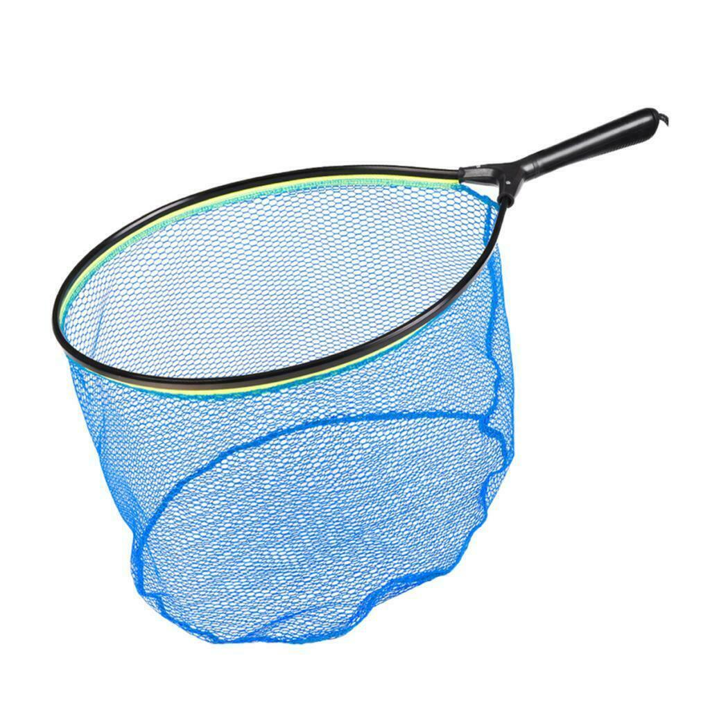 Fishing Landing Net Fish Net Fly Fishing with Aluminium Alloy Handle Blue