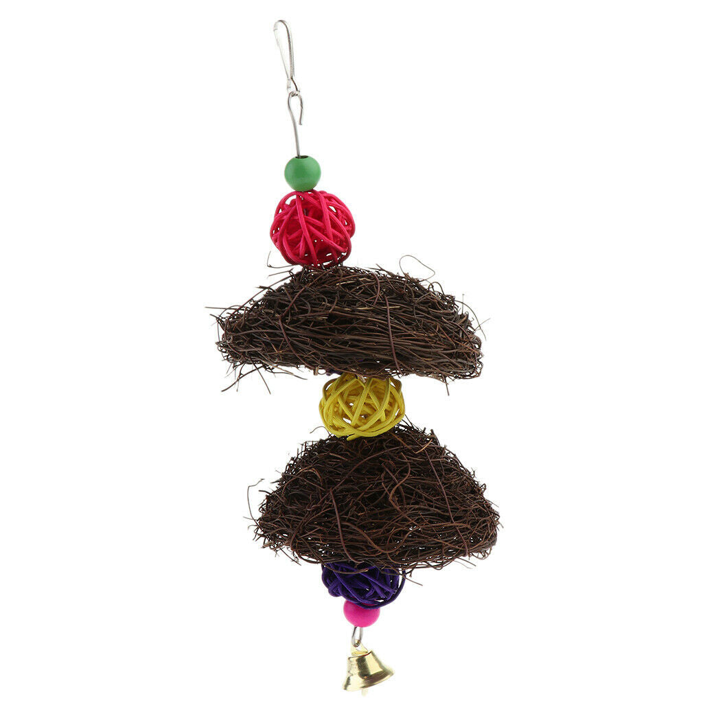 Wooden Cage Perch Parrot Training Nest Swing Toys Bird Cage Accessories