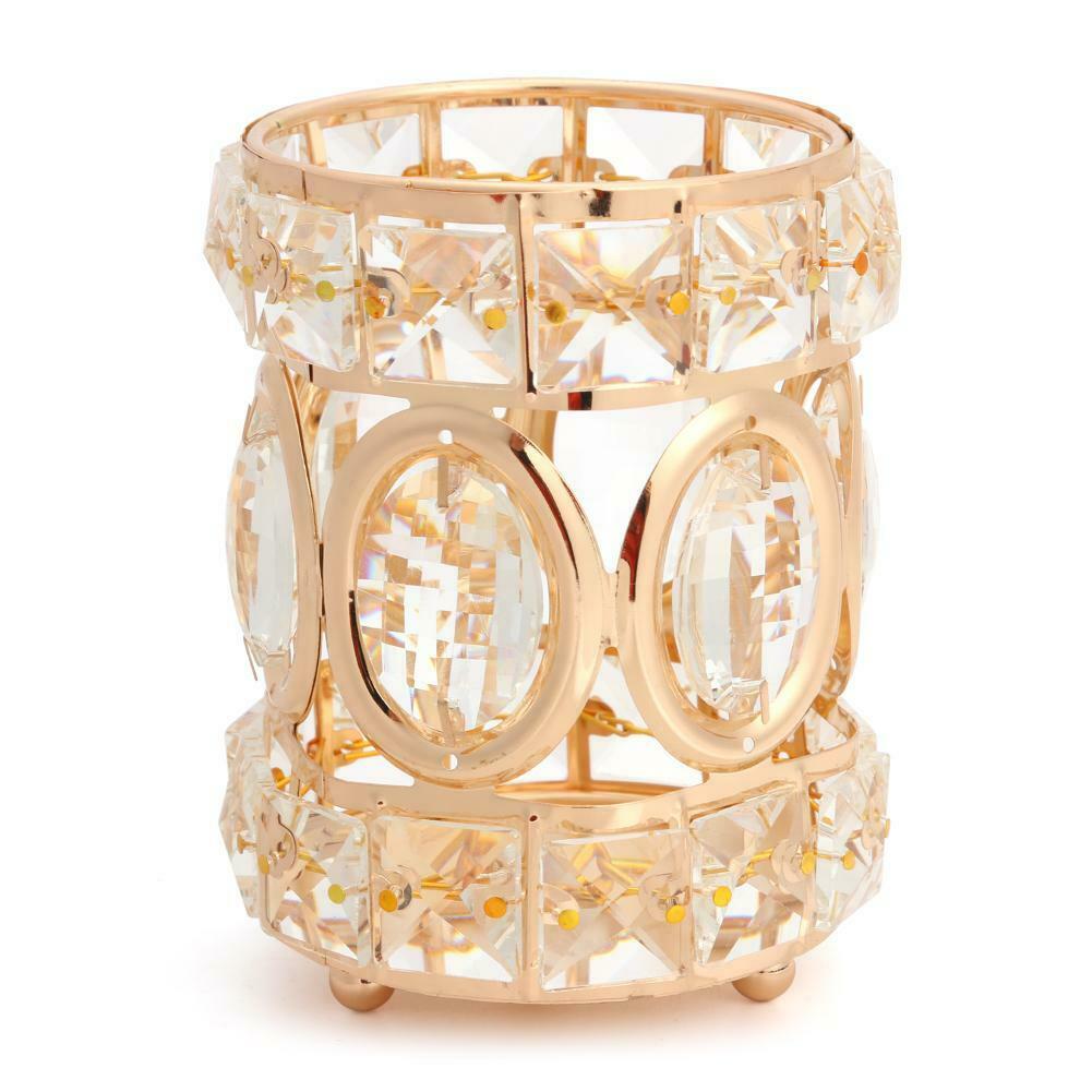 Crystal Makeup Brush Eyebrow Pencil Storage Box Jewelry Cosmetic Organizer @