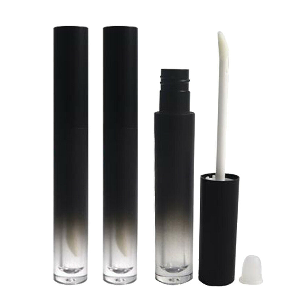 3 Pack 4.5ml Black Lip Gloss Tubes Mini Cylinder Concealer Liquid Eyeshadow Vial