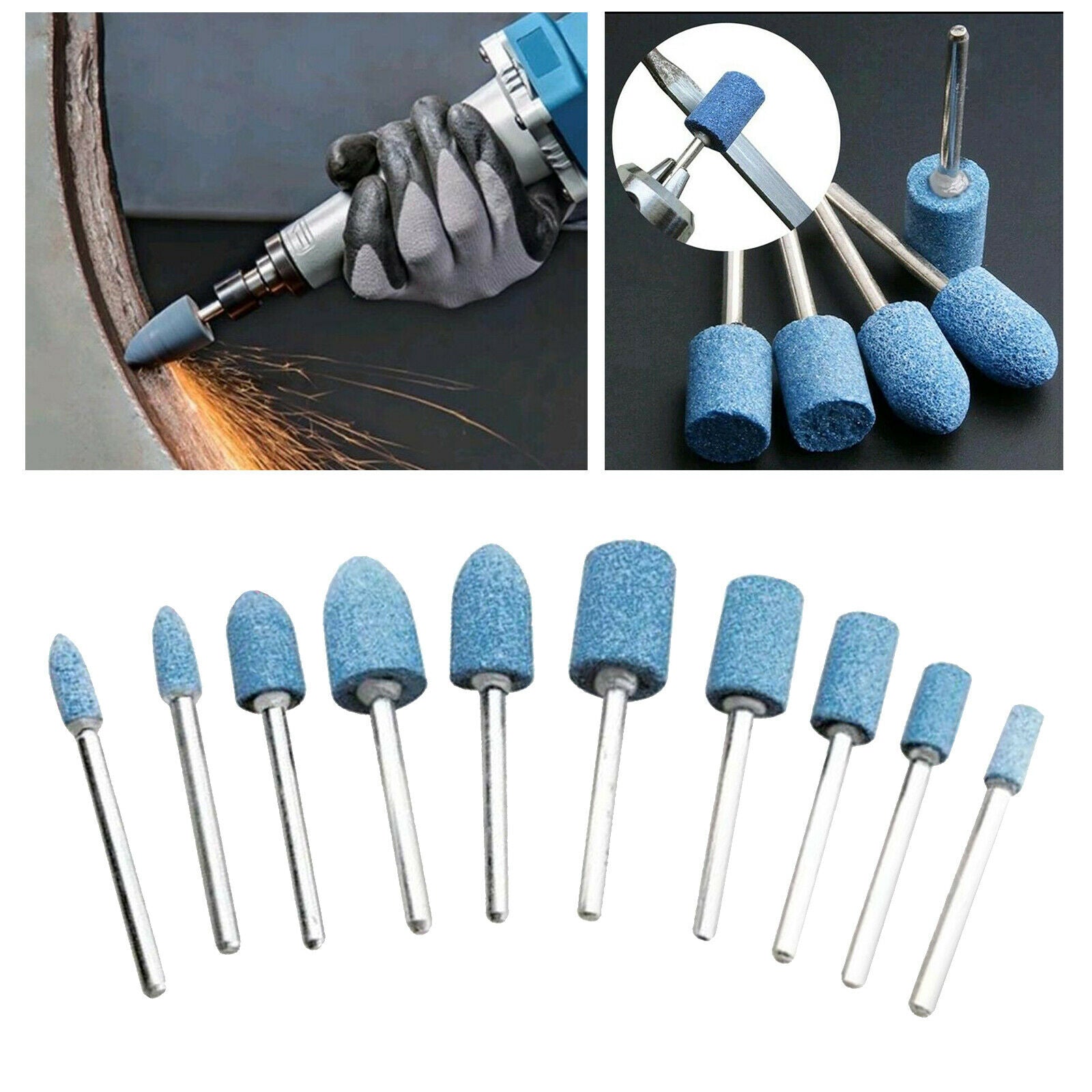10x 4-10mm Stone Grinding Rotary Die Grinder for Metal Drilling Grinding