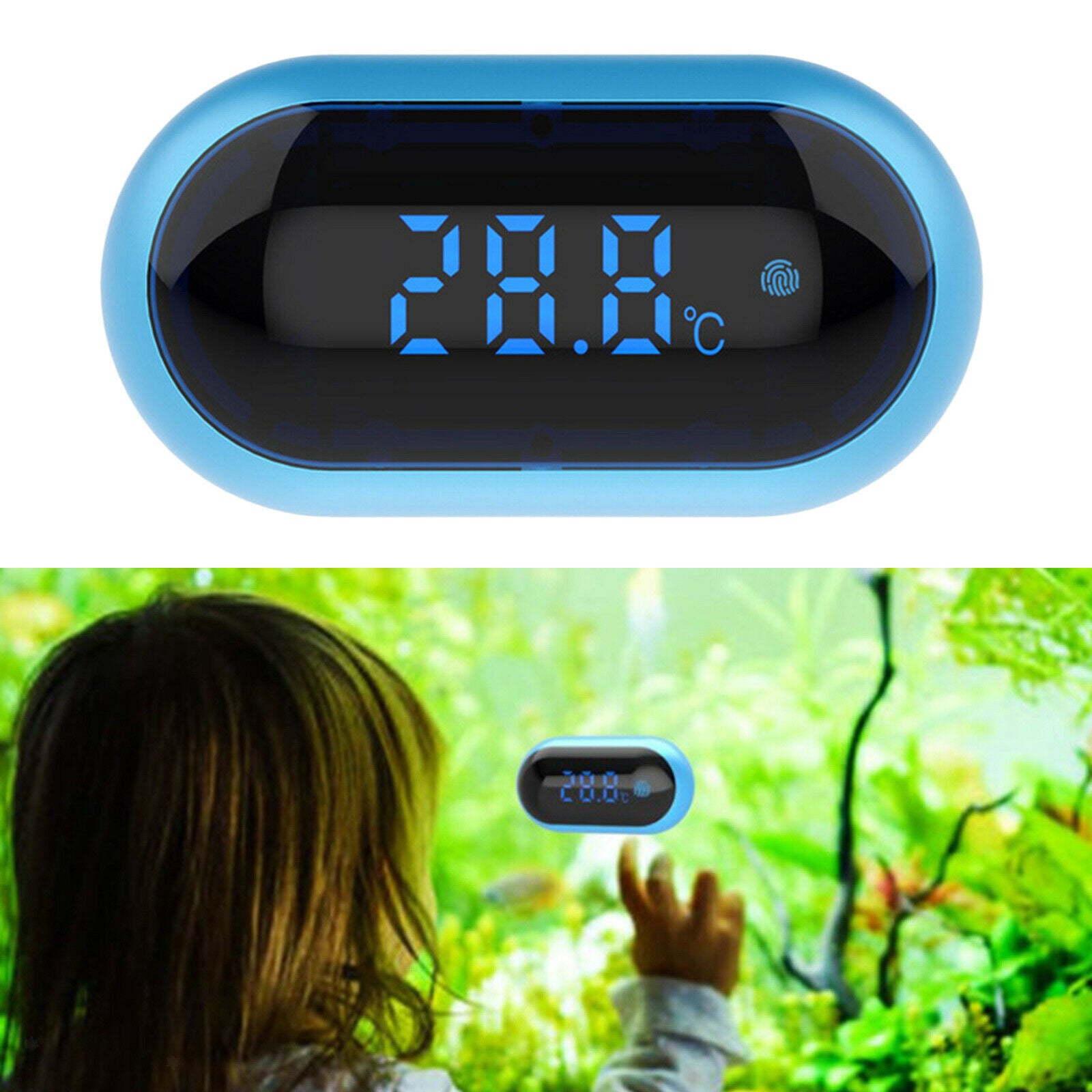 Aquarium Thermometer Fish Tank Reptiles Glass Water Temperature Touch Screen