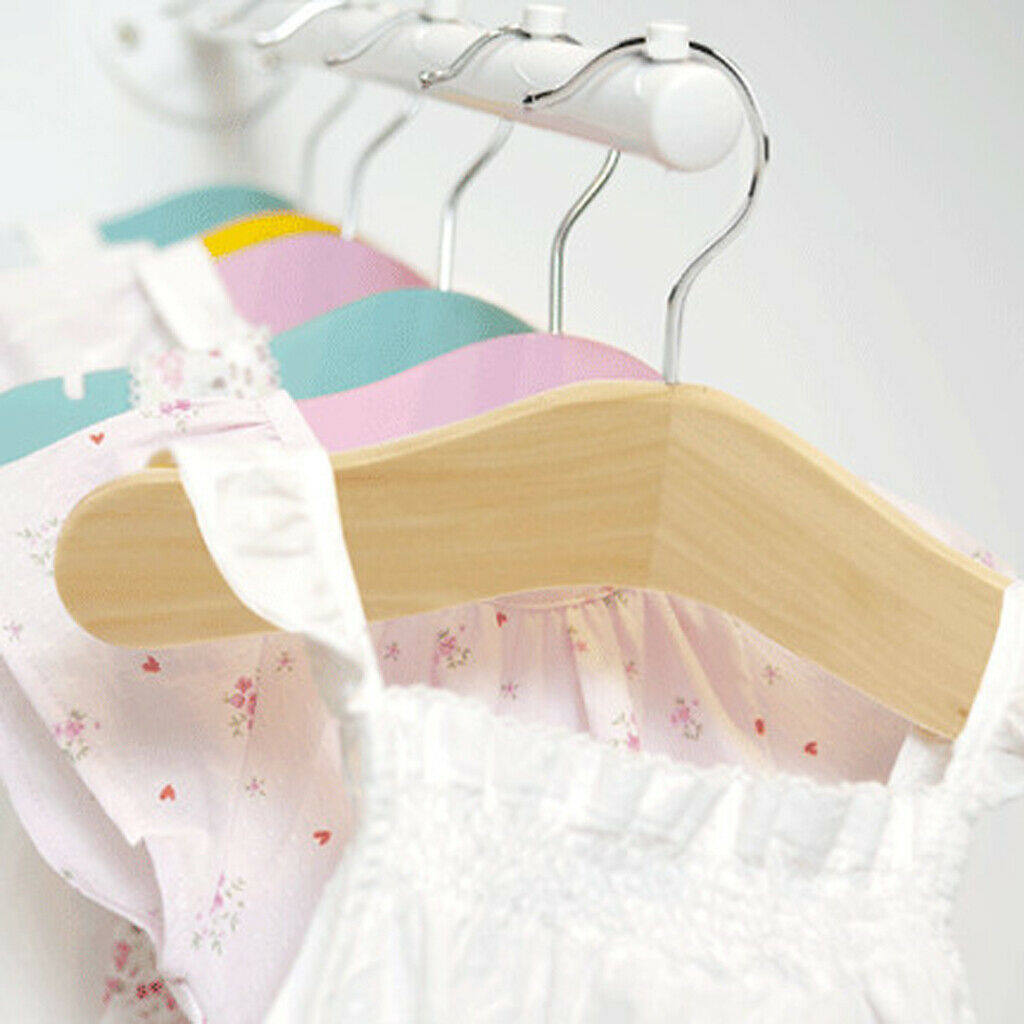 Kids Wood Closet Hook Tie Scarf Organizer Trousers Pants Rack Hanger
