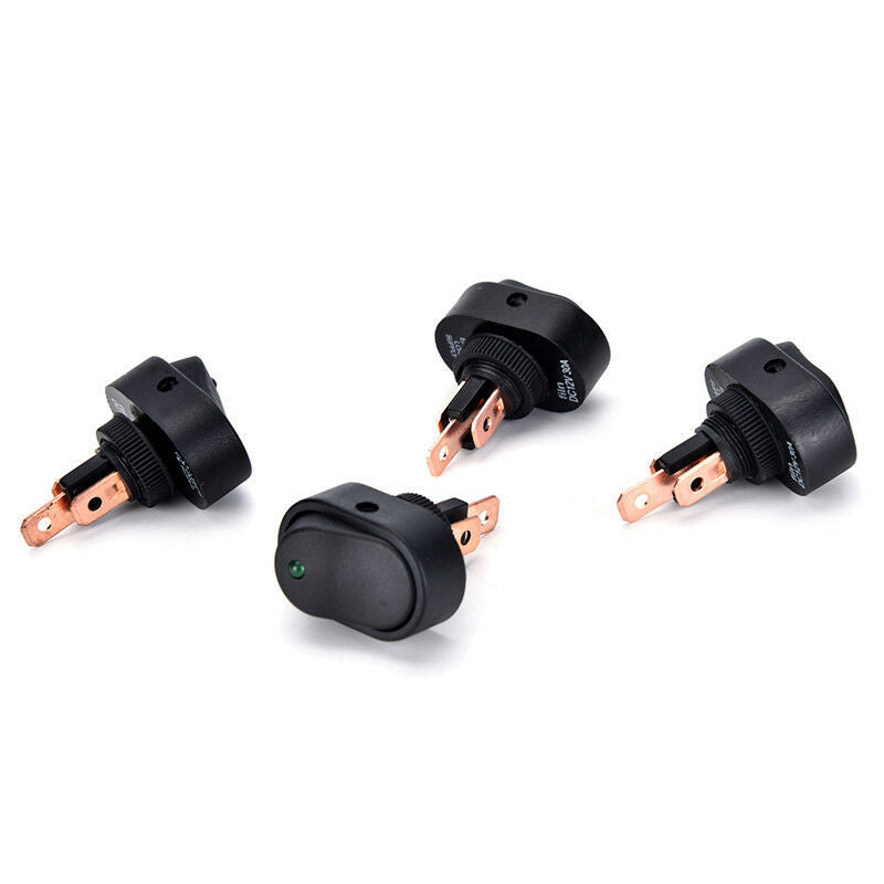 1pc Green LED Light 12V 30A Car Boat Auto Rocker SPST Toggle ON/OFF Switc.l8