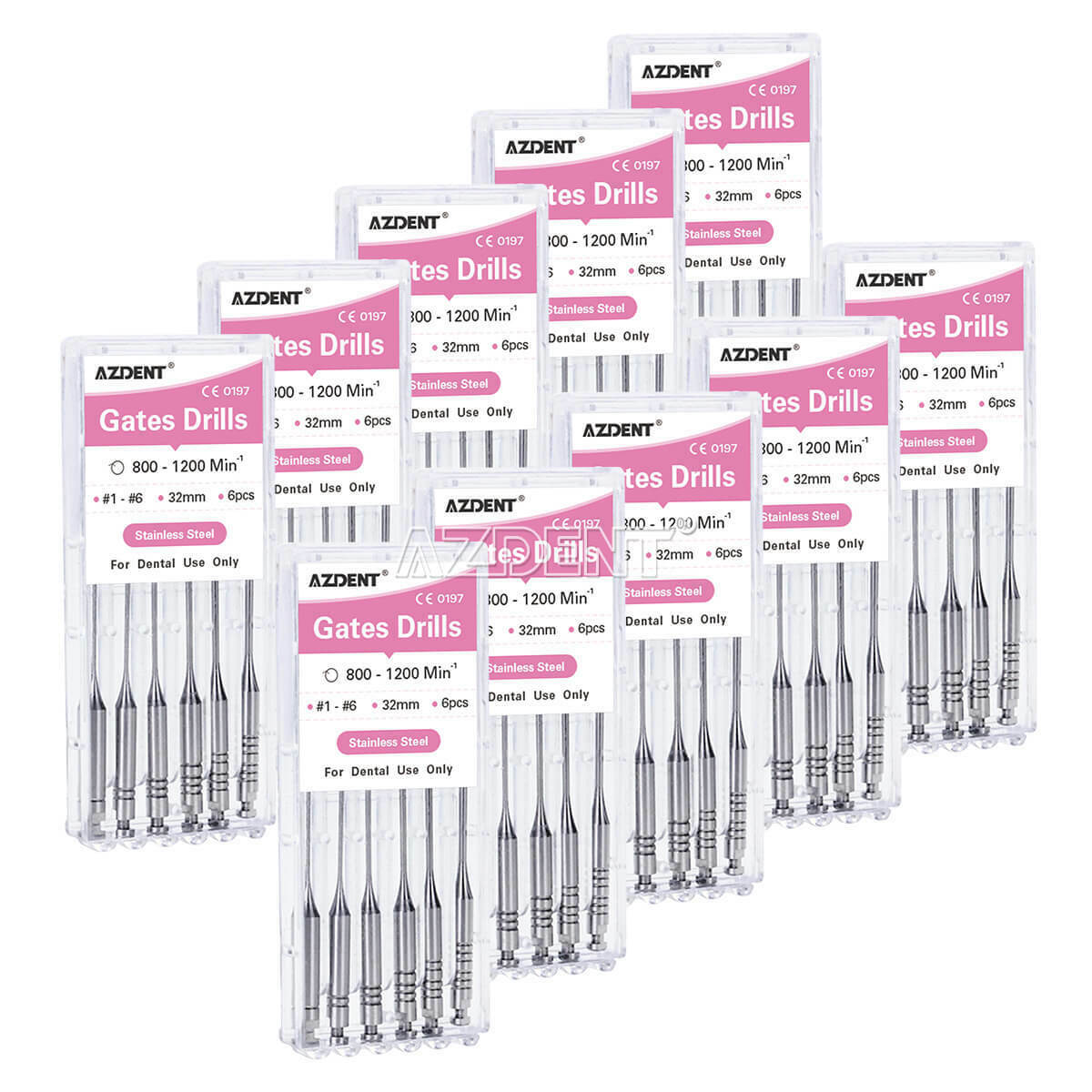 10 Packs Dental Endodontic Gates Glidden Drill Files 32mm #1-6 6Pcs/pack New