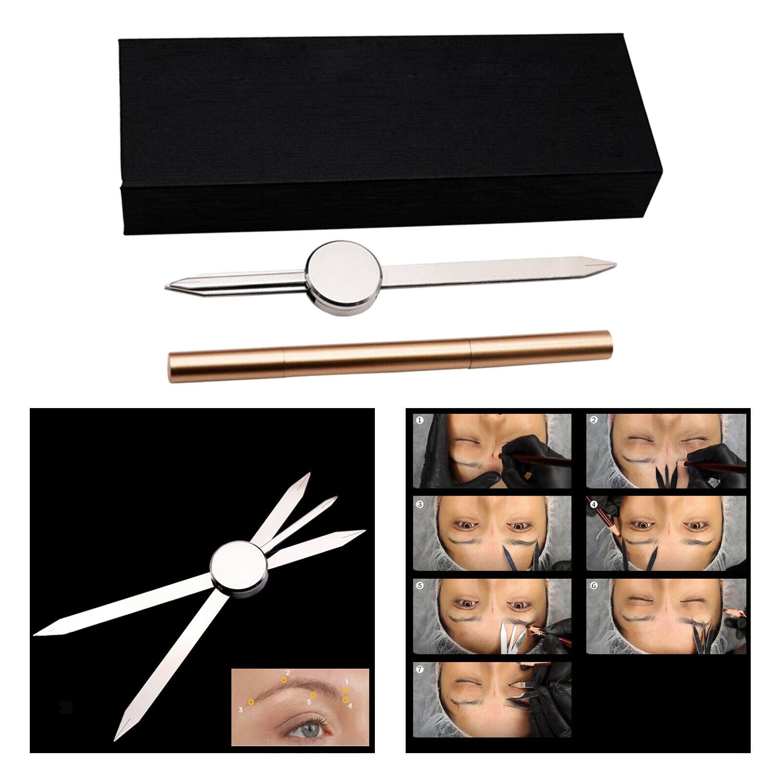 Brows  Microblading Kit Template for Symmetrical Eyebrows Accessories, Black