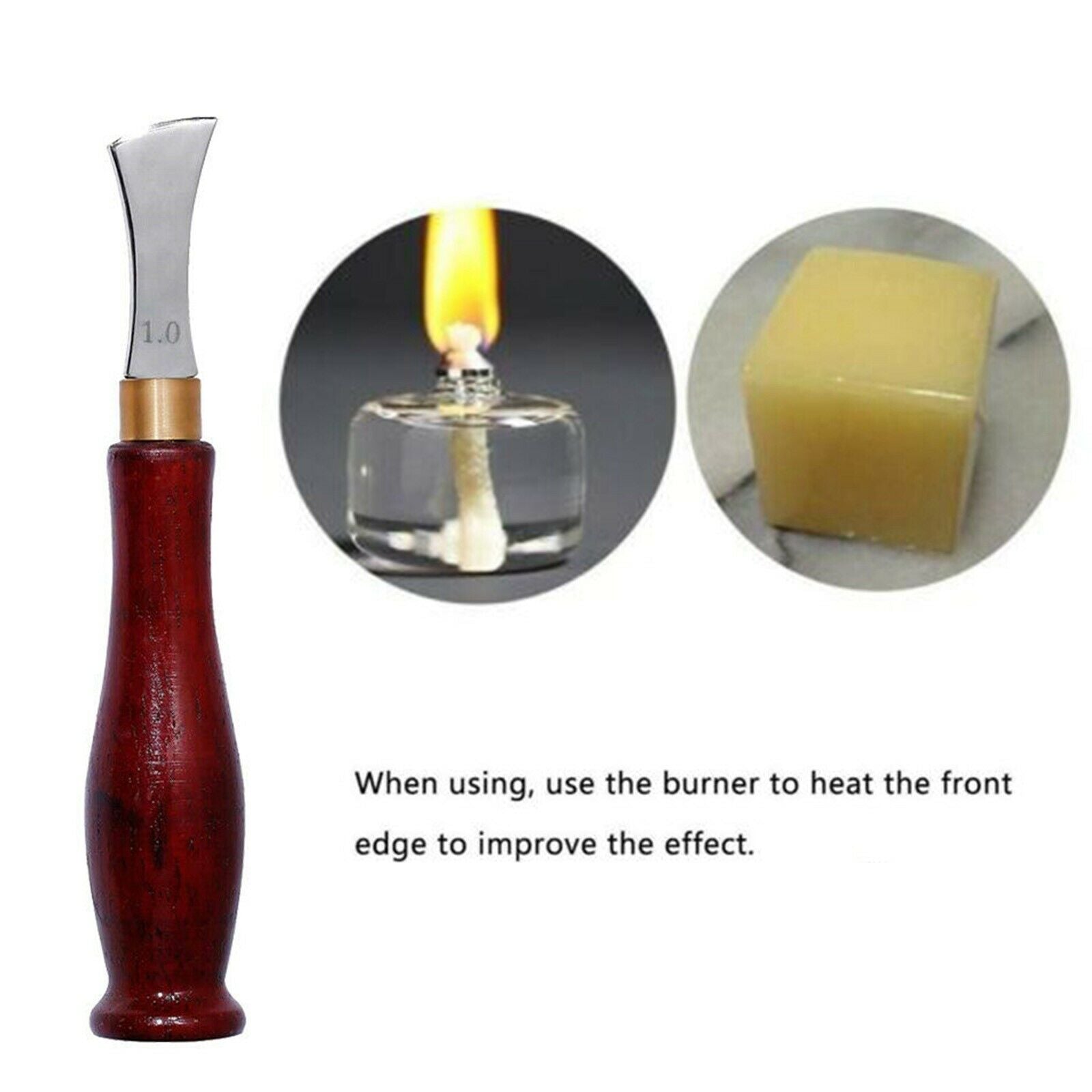 Leather Edge Creaser Stainless Steel Blade Wooden Handle Creaser Leather Tools