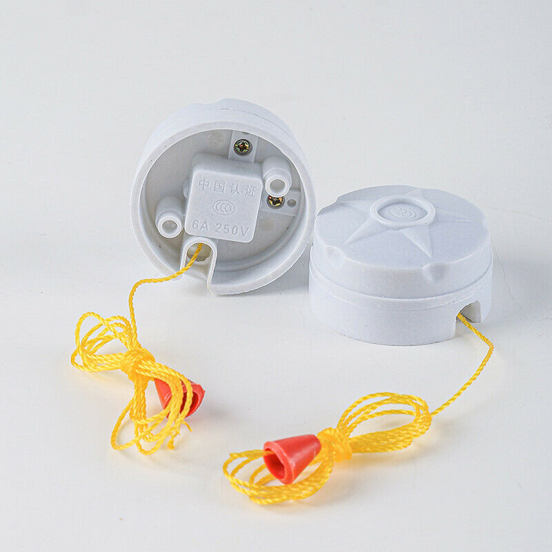 3x 250V 6A Ceiling Fan Lamp Wall Light Pull Chain Cord Switch with Pull StriW Fx